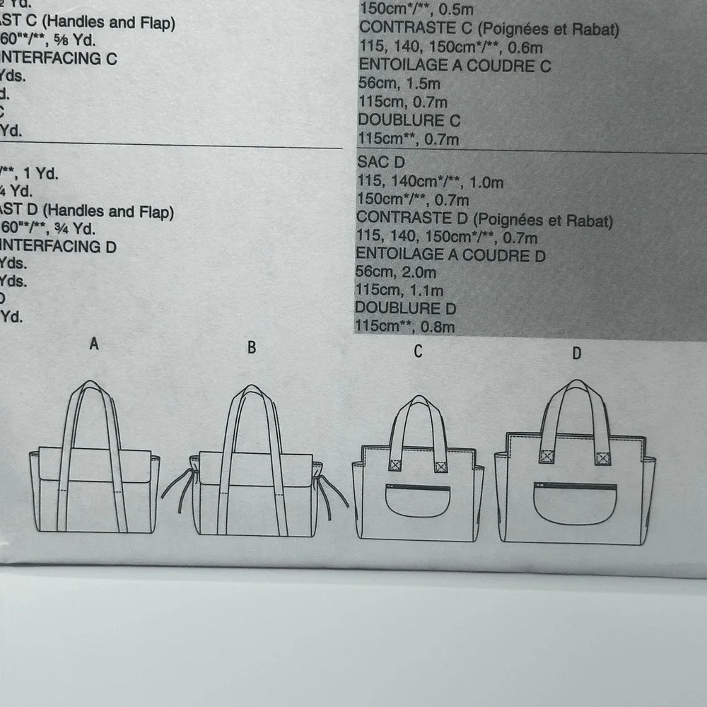 Vogue V8439 Accessories Sewing Pattern OSZ Satchel Bags Uncut Factory Folded